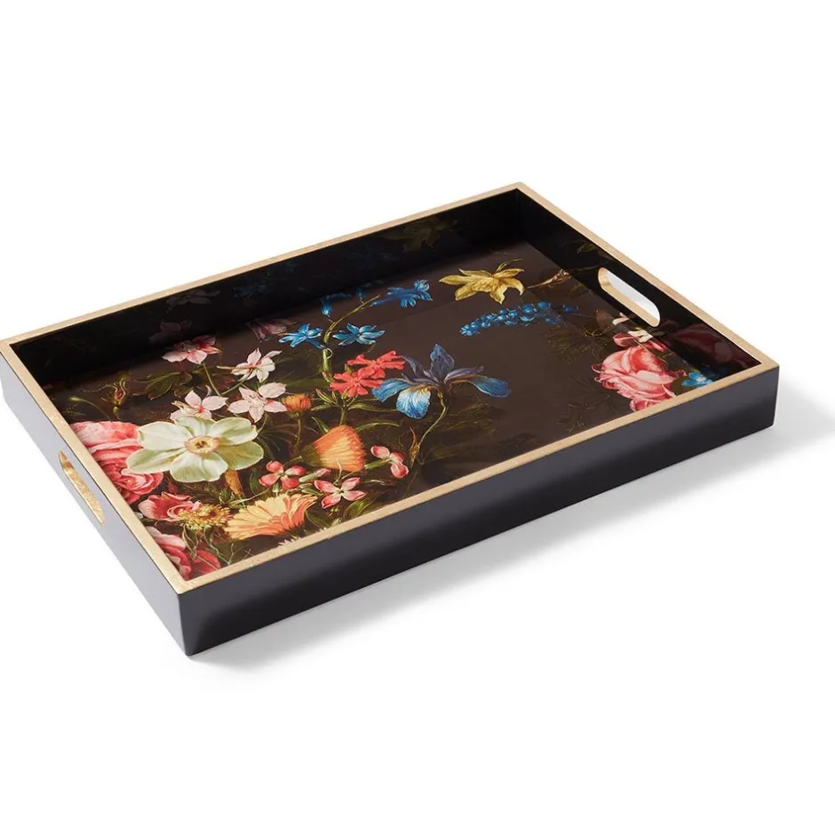 Hot Peeters Bouquet of Flowers Lacquer Tray Tableware|Decorative Accents