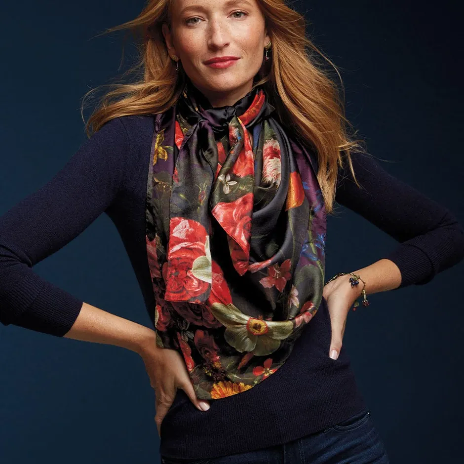 Sale Peeters Bouquet of Flowers Oversize Oblong Scarf Scarves & Wraps