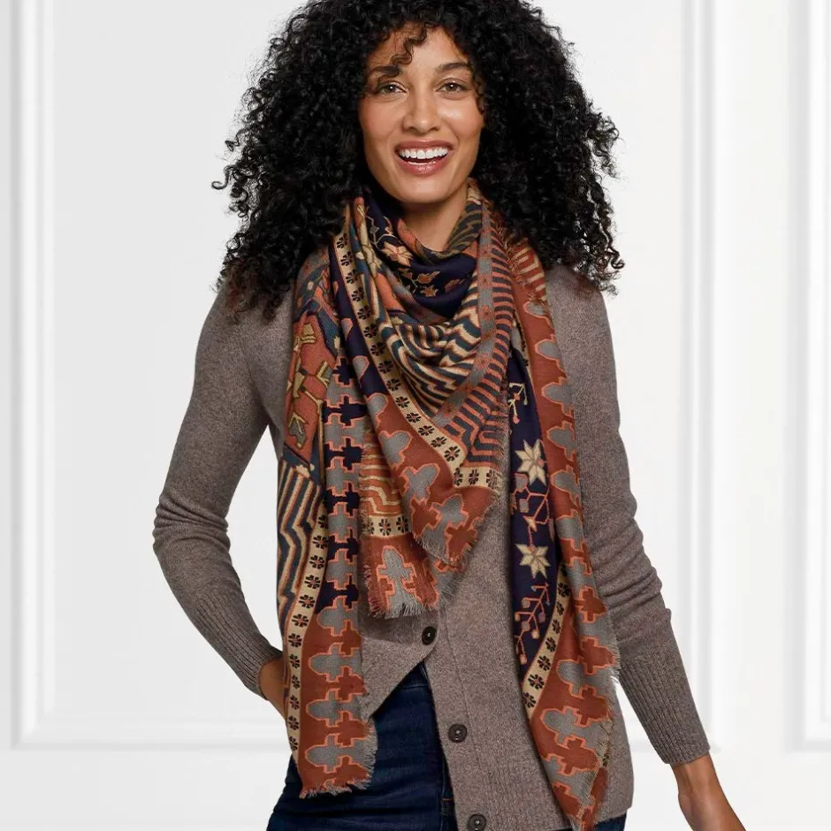 Online Persian Garden Oversize Square Wool Scarf Scarves & Wraps
