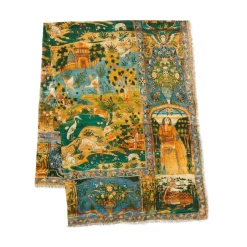 Outlet Persian Pictorial Textile Oversize Oblong Scarf Scarves & Wraps