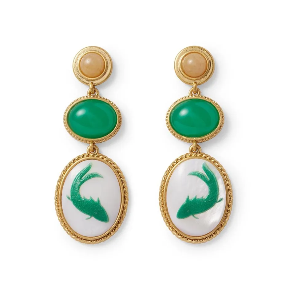 Online Qing Bottle Fish Cameo Drop Earrings Earrings