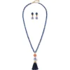 Clearance Qing Bottle Lariat Necklace and Floral Drop Earrings Set Jewelry Sets