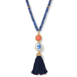 Clearance Qing Bottle Lariat Necklace and Floral Drop Earrings Set Jewelry Sets