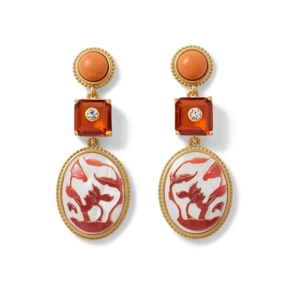 Clearance Qing Bottle Lotus Pond Drop Earrings Earrings