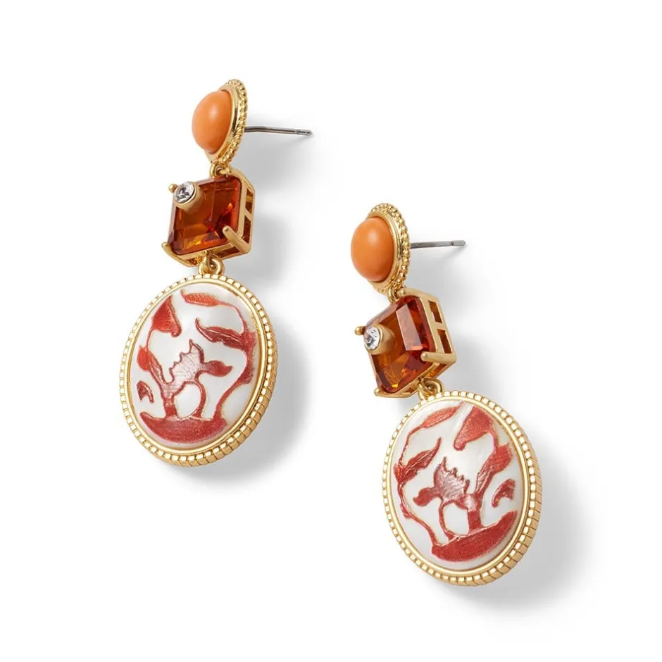 Clearance Qing Bottle Lotus Pond Drop Earrings Earrings