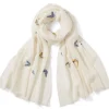 Hot Qing Embroidered Butterflies Oblong Scarf Scarves & Wraps