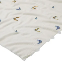 Hot Qing Embroidered Butterflies Oblong Scarf Scarves & Wraps