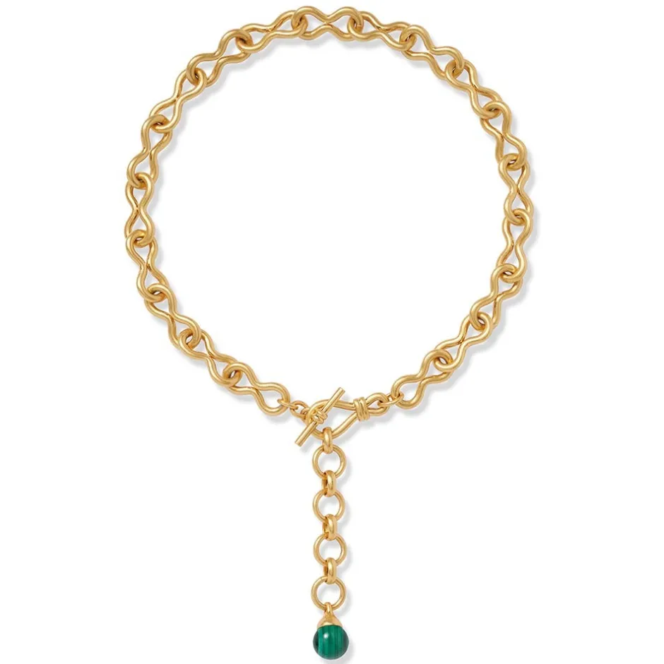 Discount Roman Malachite Statement Necklace and Chandelier Earrings Set Jewelry Sets