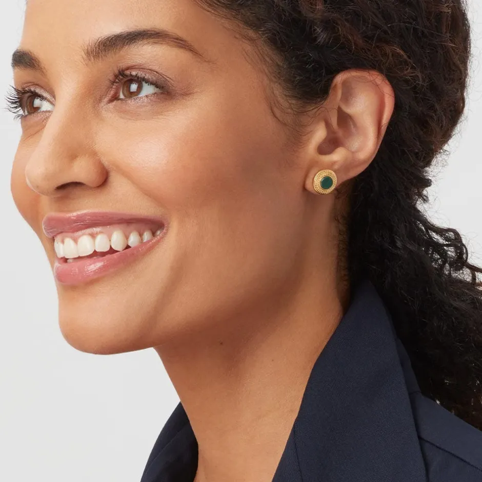 New Roman Malachite Stud Earrings Earrings