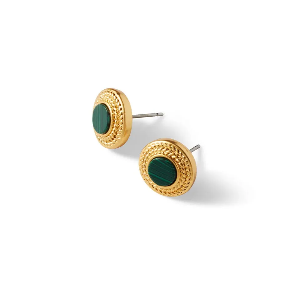 New Roman Malachite Stud Earrings Earrings