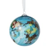 Best Santa and Reindeer Hand-Painted Glass Ornament Ornaments