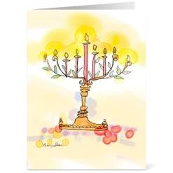 Sklar: Golden Lights Hanukkah Cards Holiday Cards