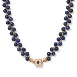 Best Spanish Baldric Lapis Braided Necklace and Elongated Drop Earrings Set Jewelry Sets