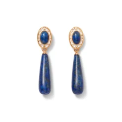 Spanish Baldric Lapis Elongated Drop Earrings Earrings