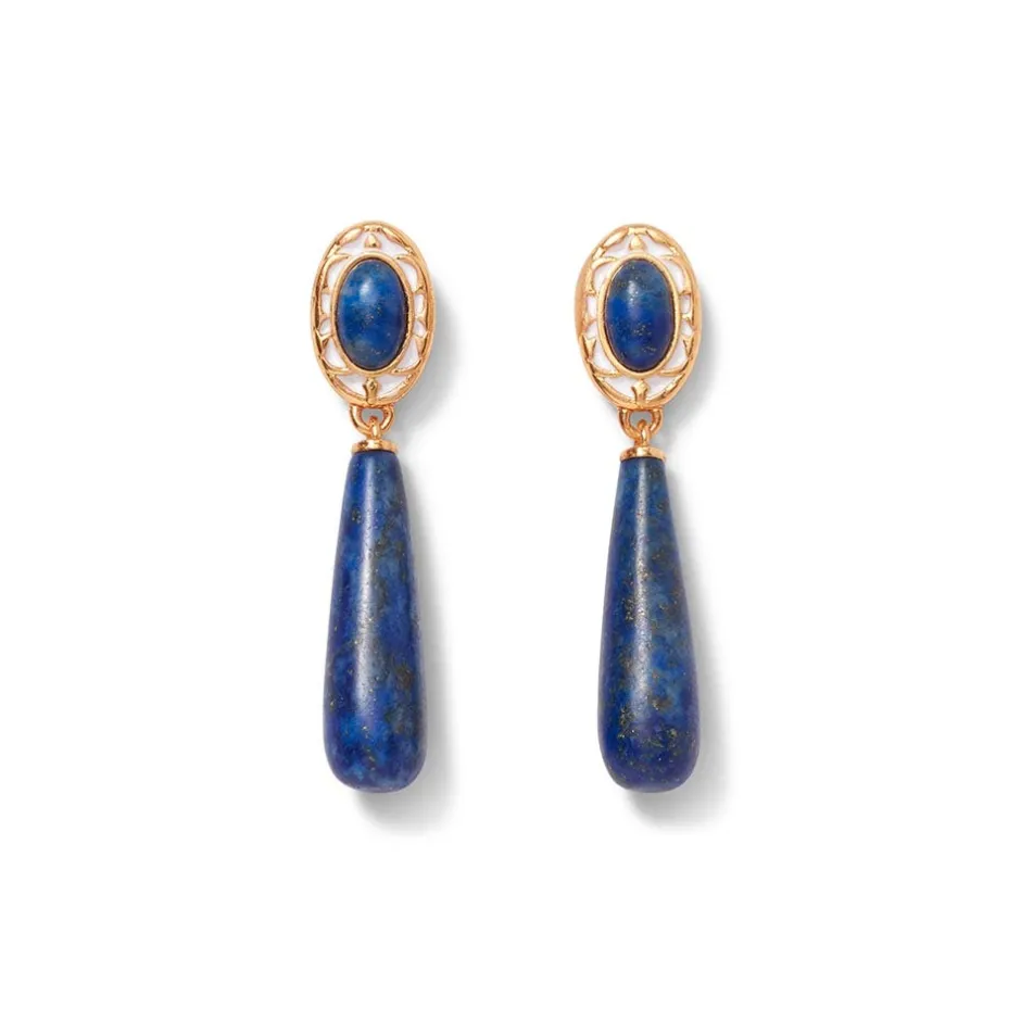 Spanish Baldric Lapis Elongated Drop Earrings Earrings