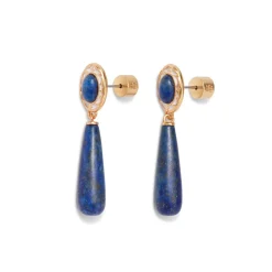 Spanish Baldric Lapis Elongated Drop Earrings Earrings