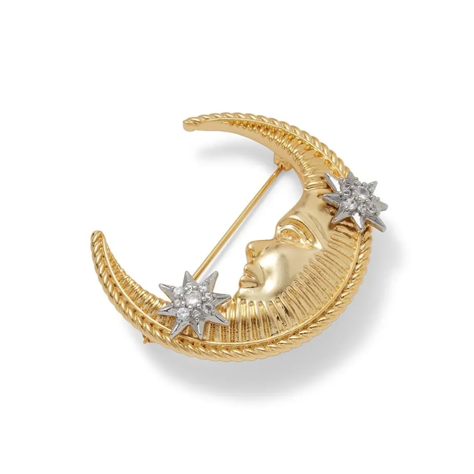 Online Spanish Day and Night Moon Brooch Pins & Brooches