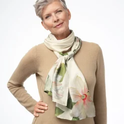 Outlet Studies of Magnolias Oblong Silk Scarf Scarves & Wraps