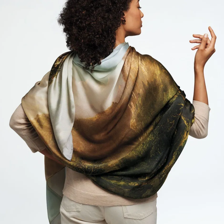 New Sublime Landscapes Durand Oversize Oblong Silk Scarf Scarves & Wraps