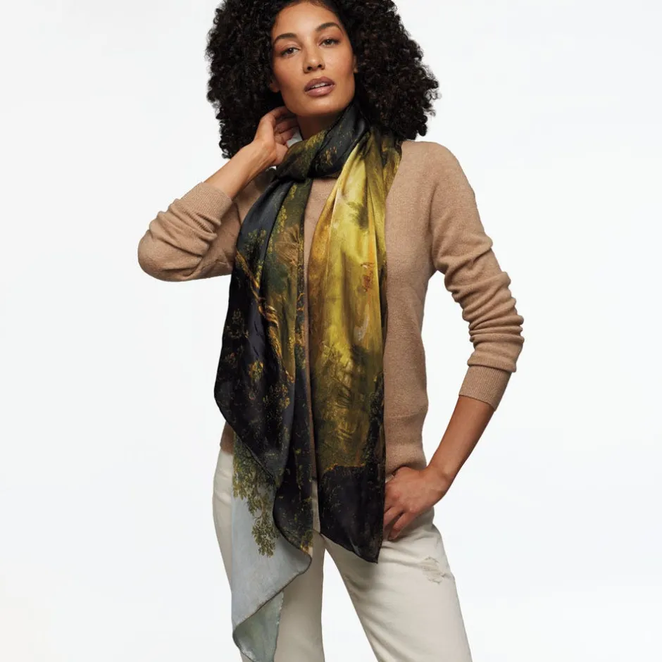 New Sublime Landscapes Durand Oversize Oblong Silk Scarf Scarves & Wraps