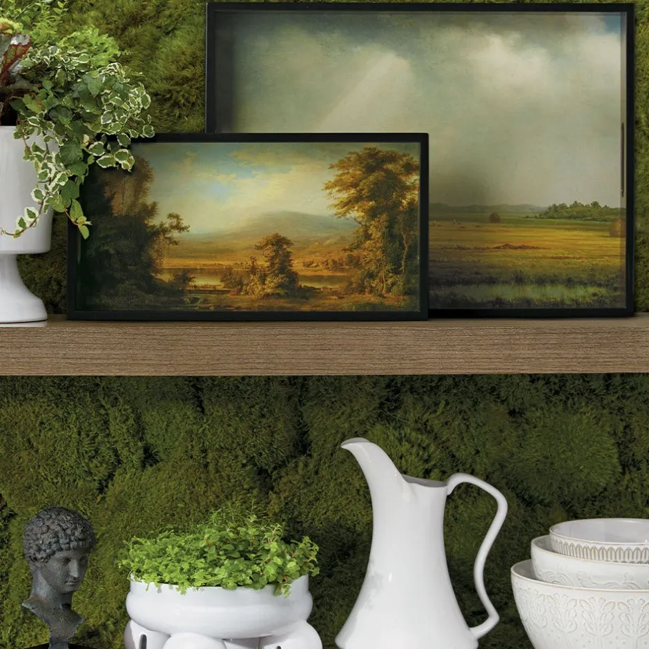 Best Sublime Landscapes Heade Newburyport Meadows Large Lacquer Tray Tableware|Decorative Accents