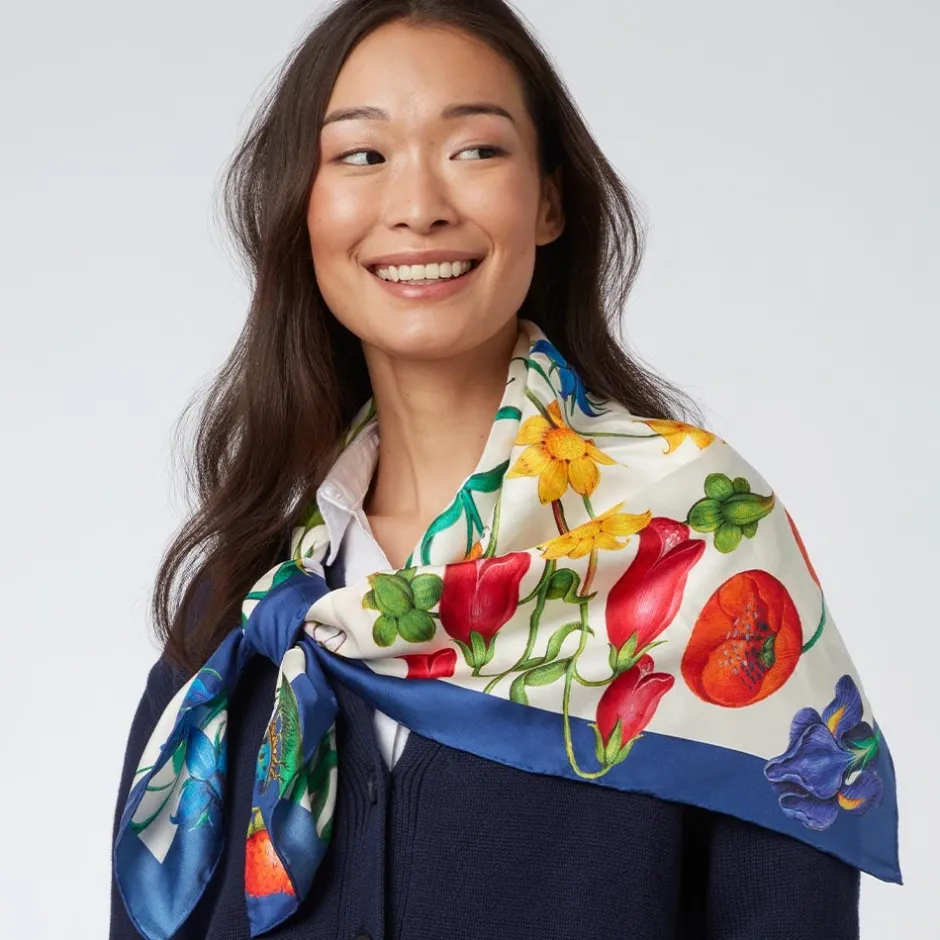 New The Met Cloisters Garden Square Silk Scarf Scarves & Wraps