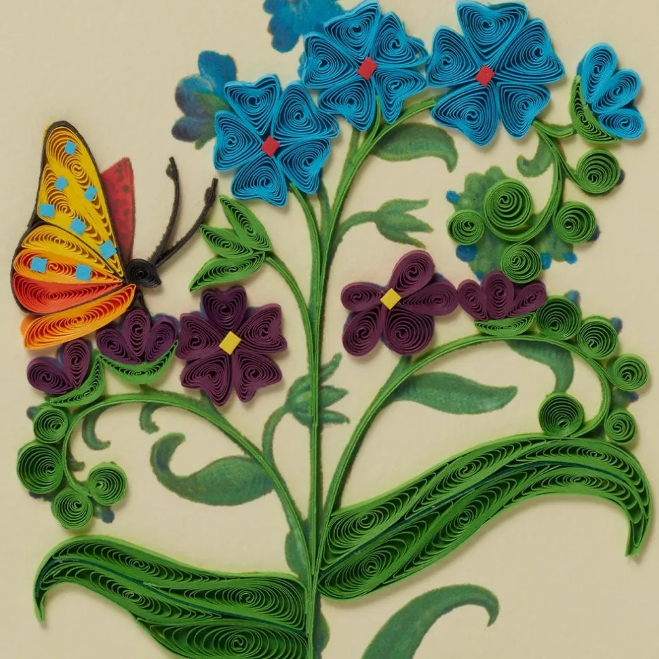 Clearance The Met Cloisters Garden Forget-Me-Not Quilled Card Notecards & Correspondence