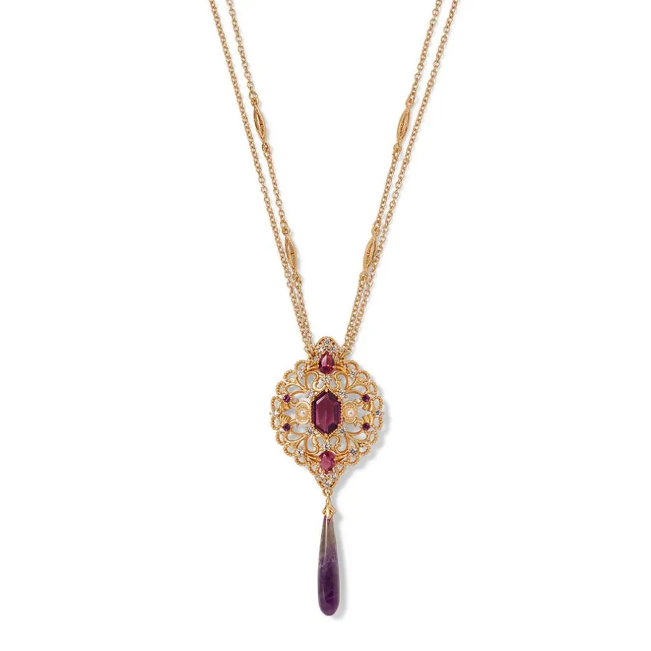 New Turkish Amethyst Long Pendant Necklace Necklaces