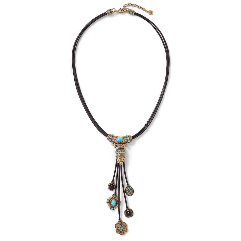 Outlet Turkmen Leather Statement Necklace Necklaces