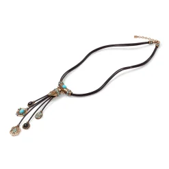 Outlet Turkmen Leather Statement Necklace Necklaces