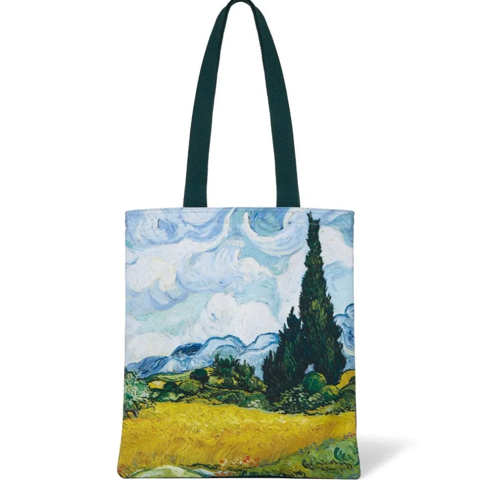 Outlet Van Gogh Wheat Field with Cypresses Tote Bags