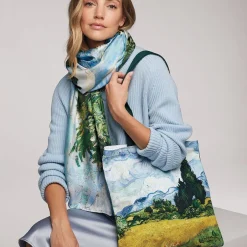 Outlet Van Gogh Wheat Field with Cypresses Tote Bags