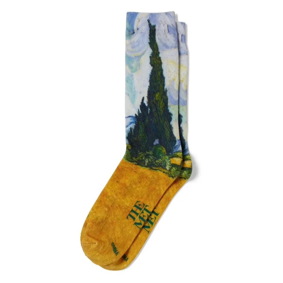 Hot Van Gogh Wheat Field with Cypresses Men's Socks Small Accessories