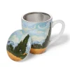 Best Van Gogh Wheat Field with Cypresses Covered Mug with Tea Infuser Tableware