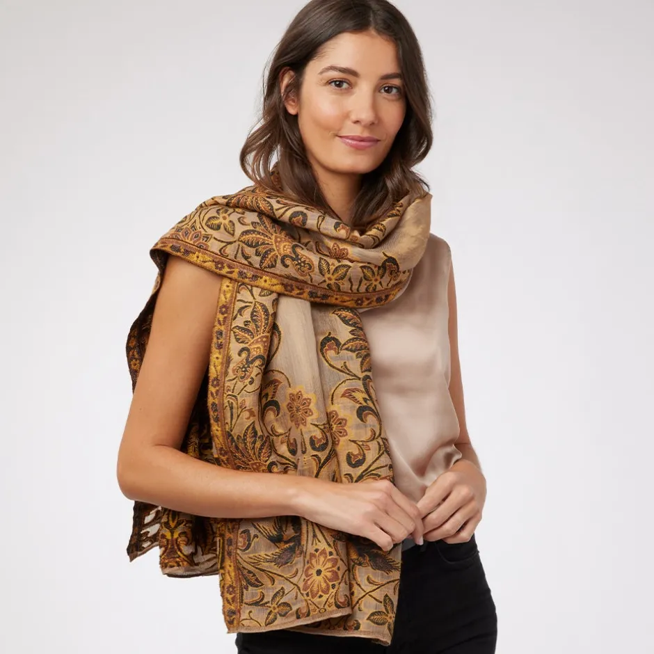Best Victorian Foliate Jacquard Shawl Scarves & Wraps
