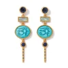 Discount Wedjat Eye Scarab Drop Earrings Earrings