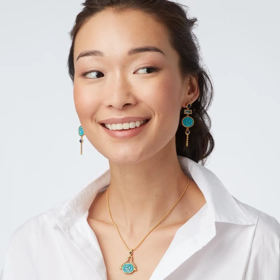 Discount Wedjat Eye Scarab Drop Earrings Earrings