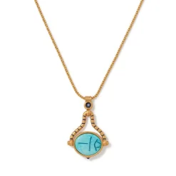 Clearance Wedjat Eye Scarab Spinning Pendant Necklace Necklaces