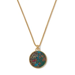 Hot William Morris Blackthorn Enamel Pendant Necklace Necklaces