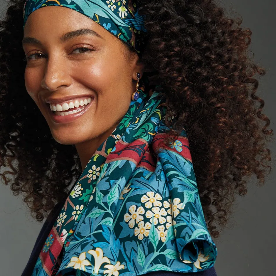 New William Morris Mixed Patterns Oblong Silk Scarf Scarves & Wraps