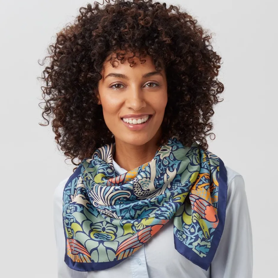 Online William Morris Peacock and Dragon Square Silk Scarf Scarves & Wraps