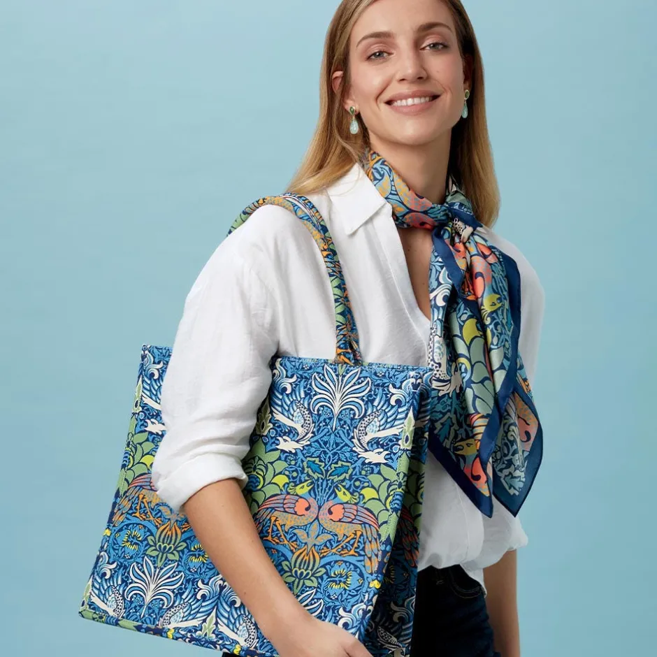 Online William Morris Peacock and Dragon Square Silk Scarf Scarves & Wraps