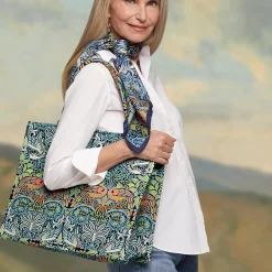 Outlet William Morris Peacock and Dragon Oversize Structured Tote Bags