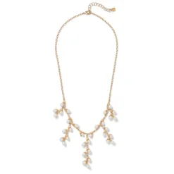 Online Willow Catkins Pearl Bib Necklace Necklaces