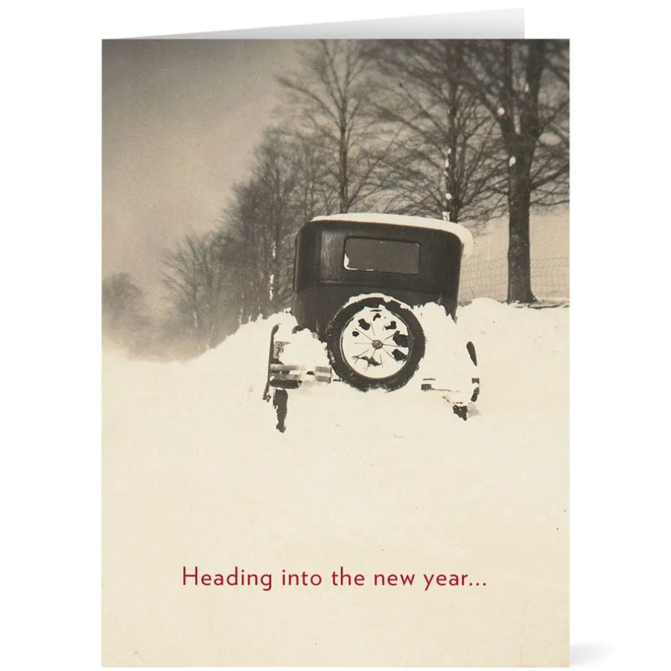 Best Winter Scene with Vintage Auto Holiday Cards Holiday Cards